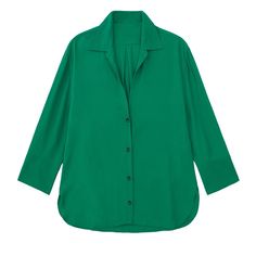 F00142038-101 Green Shirt Women, Blouse Korean Style, Loose Shirt, Aesthetic Shirts, Loose Shirts, Green Shirt, Summer Fashion Outfits, Women Shirts Blouse, Green Blouse