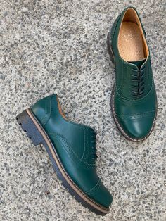 Green Leather Women Oxfords Brogue Tie Shoes Women Green - Etsy Casual Green Leather Shoes With Brogue Detailing, Green Leather Cap Toe Shoes With Leather Sole, Green Leather Cap Toe Shoes With Rubber Sole, Green Cap Toe Leather Shoes With Rubber Sole, Green Wingtip Leather Shoes For Derby, Green Leather Shoes For Derby With Round Toe, Green Leather Round Toe Shoes For Derby, Green Round Toe Leather Shoes For Derby, Green Leather Oxfords For Derby