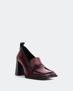 Detail(s): Square Toe 3.0” Heel Material(s): Leather Upper Leather Lining Leather Padded Insole Handmade in Spain Color(s): Burgundy Espadrilles, Leather Upper, Spain, Genuine Leather, Loafers, Womens Sizes, Square, Heels, Leather