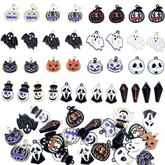 PRICES MAY VARY. Package：36 pieces of halloween enamel charms, which is available in different colors and styles, such as pumpkin, ghost, bat, witches hat and more, adding more fun for your daily life. High Quality: Made of quality zinc alloy, lead and nickle proof, reliable to apply with nice rust resistance, which can remain its shiny appearance for a long time. Proper size: Mixed Halloween DIY jewelry making charms are proper size for you to apply in different projects, which adds a touch of Cheap Spooky Halloween Jewelry, Cheap Themed Halloween Jewelry, Cheap Halloween Themed Jewelry, Cheap Halloween Themed Earrings, Halloween Jewelry Diy, Ghost Bat, Wizard Hat, Halloween Pendant, Witches Hat