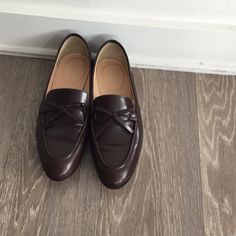 J. Crew 100% Leather Brown Shoes . Casual Pull -On / Slip-On.Like New Supper Clean No Marks. Brown Pointed Toe Loafers For Galas, Elegant Brown Flat Oxfords, Chic Brown Formal Moccasins, Chic Brown Loafers For Formal Occasions, Chic Brown Slip-on Oxfords, Elegant Brown Calf Leather Flats, Chic Closed Toe Loafers For Galas, Chic Brown Leather Workwear Shoes, Chic Brown Leather Shoes For Work