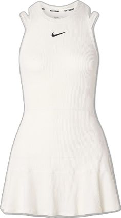 White Fitted Tennis Top, Fitted Tennis Tops, Fitted Sleeveless Tennis Tops, Sport Swimwear, Sports Skirts, Sport Dress, Tennis Dress, Party Looks, The Court