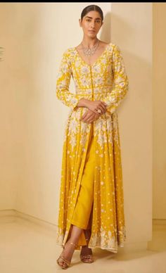 Varun Bahl, Haldi Outfits, Haldi Outfit, Yellow Lehenga, Embroidered Anarkali, Dress Indian Style, Indian Designer Outfits, Designer Dresses Indian, Indian Fashion Dresses