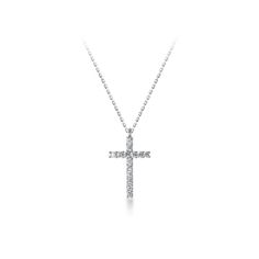 The Cross Necklace For Women The Cross Pendant Necklace embodies classic simplicity, offering a timeless elegance that enhances any outfit. Its sparkling simulated diamond center adds a touch of luxury, creating a refined yet understated look that’s perfect for both casual and formal occasions. Crafted from sterling silver and layered with platinum, this pendant combines durability with a lasting shine. The minimalist cross design brings a subtle sophistication, making it an ideal choice for eve Cross Necklace For Women, Platinum Chain, Cross Necklaces, Beautiful Cross, Experience Gifts, Cross Design, Cross Designs, Cross Pendant Necklace, Elegant Accessories