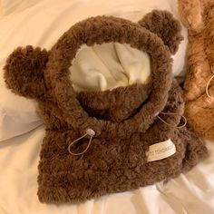 Size: M, Color: Deep coffee Brown Hat With Plush Lining For Cold Weather, Trendy Warm Brown Hats, Winter Brown Hats With Plush Lining, Cute Brown Hat For Fall, Fluffy Winter Hat, Oc Outfits, Cosmic Art, Dark Coffee, Bear Ears