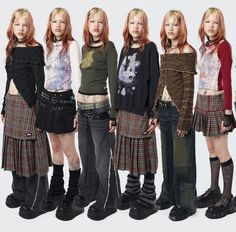 Layering Inspo Outfit, Early 2000s Punk Rock Fashion, Egirl Style Outfits, 1996 Fashion, 1990s Grunge Fashion, 90s Grunge Outfits Skirt, Punk Fashion Japan, Punk Goth Outfits 2000s, Fairy Gurenge Outfits