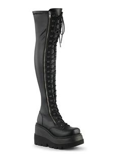 shaker-374 womens platform boot Tall Platform Boots, Black Leg Warmers, Goth Boots, Black Thigh High, Cute Dress Outfits, Black Knees, Platform Boots, Leg Warmers, Thigh Highs