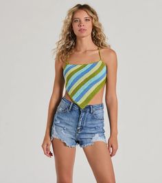 This striped crochet crop top is all about the beach life! Featuring a square neckline, spaghetti straps, and a strappy open back, this top is perfect for summer fun. Its cropped hem adds a trendy touch. Complete the look in denim shorts.Fit & FeaturesStriped pattern, crochet fabric, no stretchSquare necklineSpagehtti strap, strappy open backCropped hemRuns true to size Spring Vacation Striped Halter Top, Spring Striped Halter Top, Striped Halter Top For Spring And Summer, Summer Crochet Top With Spaghetti Straps For Beach, Summer Beach Crochet Top With Spaghetti Straps, Striped Halter Top For Spring Beach Outing, Striped Sleeveless Crop Top For Beach, Striped Summer Halter Top For Beach Season, Summer Striped Halter Top For Beach Season