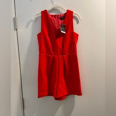 New Never Worn, Very Cute Red Topshop Romper With Tags Still On Size 4. Perfect For A Girls Night, Date Night, Valentine’s Day, Whatever! Night Date, Girls Night, Date Night, Pant Jumpsuit, Jumpsuit Romper, Topshop, Pants For Women, Size 4, Rompers