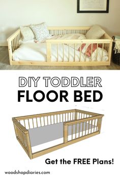 the diy toddler floor bed is easy to build and it's free plans