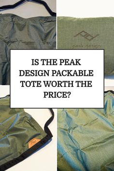 Peak Design packable tote details and review question. Gym Running