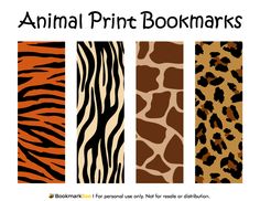 an animal print bookmarks with different patterns