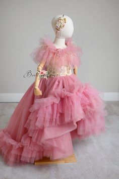 gowns for photography sessions Pink Ruffled Gown For Fancy Dress, Pink Ball Gown For Dress-up, Pink Ball Gown For Fancy Dress, Pink Ruffled Ball Gown For Fancy Dress, Ceremony Dresses With Ruffled Fitted Bodice, Fairytale Wedding Dress With Ruffles, Princess Tulle Dress For Ceremony, Princess Style Tulle Dress For Ceremony, Pink Tulle Dress For Ceremony