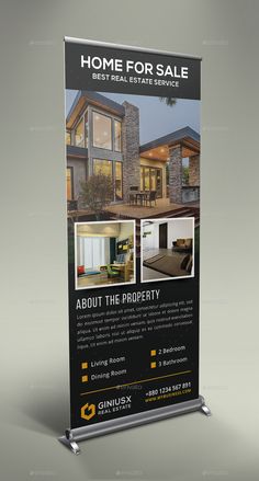 a roll up banner for a real estate sale