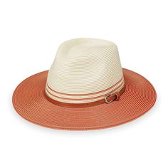 Kristy Two Tone Fedora Hat - Wallaroo Hats Cream Fedora Panama Hat For Kentucky Derby, Western Style Cream Panama Hat, Elegant Fedora Sun Hat For Rodeo, Cream Fedora Sun Hat For Kentucky Derby, Kentucky Derby Cream Fedora Sun Hat, Chic Cream Fedora Sun Hat, Cream Panama Hat With Short Brim, Elegant White Panama Hat For Rodeo, Lifeguard Hat