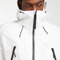 Outer Is 100% Recycled Polyester With A Two-Layer Dryvent Water-Repellent Coating Lining Is Water-Repellent Nylon Thermore Thermal Booster Insulation Waterproof Zip Chest Pockets Sleeve Pocket And Internal Phone Pocket With Headphone Port Underarm Ventilation White Waterproof Outerwear For Streetwear, White Waterproof Outerwear For Casual Wear, Functional White Hooded Jacket With Detachable Hood, White Techwear Outerwear With Detachable Hood, White Urban Nylon Outerwear, White Nylon Urban Outerwear, White Techwear Hooded Jacket For Outdoor, Urban Style White Nylon Outerwear, White Functional Outdoor Outerwear