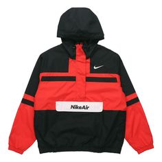 AS M NSW Nike Air JKT WVN UNIVERSITY RED BLACK CJ4835-657 (Men's/Zipper) Windproof Half-zip Outerwear For Fall, Half-zip Winter Outerwear For Streetwear, Half-zip Winter Streetwear Outerwear, Red Sports Outerwear With Zipper Closure, Functional Nike Track Jacket For Fall, Black Sporty Windbreaker With Zipper Closure, Black Track Jacket For Fall Outdoor Activities, Sporty Black Half-zip Outerwear, Red Techwear Long Sleeve Outerwear