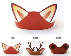 Kids Party Crowns - Forest Animals freeshipping - Mozaic Studio Paper Crown Template, Diy Forest, Cunning Fox, Crown Template, Crown Birthday, Crown Party, Paper Crown, Rainy Day Fun, Paper Crowns