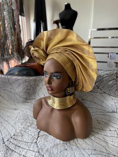 Please read this throughly before placing an order, term and conditions for refund or exchange is detailed below. please note this listing is just for the gele/headwrap, the fan is not intended. Note: please if you aren’t sure of the color to pick please reach out to us) We won’t accept any refund or exchange if mistake is made in color selection Fabric used is called Asooke (a traditional African handwoven fabric) Ready to wear Autogele available in many colours. Gele means Headgear. It's made Traditional Yellow Adjustable Headwrap, Traditional Adjustable Yellow Headwrap, Traditional Gold Turban Headband, Traditional Gold Headband Turban, Adjustable Yellow Headband Costume Hat, Adjustable Yellow Headwrap For Parties, Adjustable Yellow Headwrap For Party, Yellow Adjustable Party Turban, Adjustable Yellow Party Turban