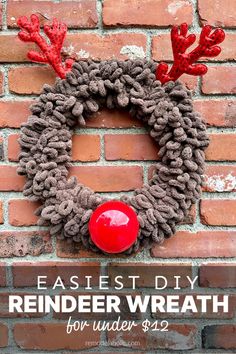 an easy diy reindeer wreath for under $ 25