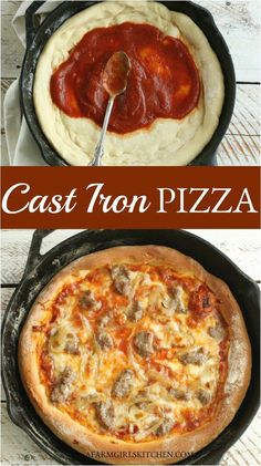 the cast iron pizza is ready to be cooked