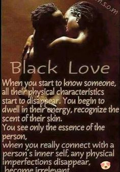 a couple embracing each other with the caption black love