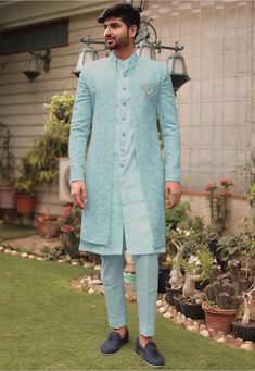 Marriage Dress For Men Indian Formal, Marriage Dress For Men Indian, Brother Marriage Dress For Men, Blue Sangeet Outfit For Groom, Groom Dress Men Indian For Marriage, Mens Engagement Outfits Indian Style, Wedings Drees Man 2023, Brother Wedding Dress For Men, Shaadi Outfits For Men