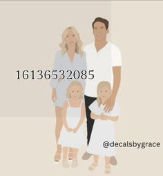 an image of a family with the words decalsby grace on it's side