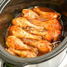 Saucy slow cooker chicken drumsticks are such a juicy chicken dinner and only needs five ingredients. This family meal is easy and delicious. Chicken Leg Slow Cooker, Crockpot Chicken Leg Recipes, Chicken Breast Crockpot Recipes, Chicken Crockpot Recipes Easy, Easy Slow Cooker Chicken, Cook Chicken