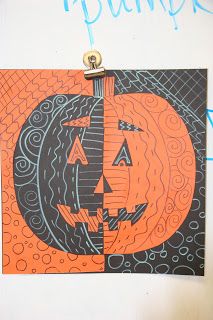 an orange and black halloween card with a jack - o'- lantern on it