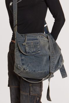 Denim Messenger Bag, Denim Cargo, Jaded London, Jeans Bag, Cargo Pocket, Bag Light, Instagram Photography, Denim Bag