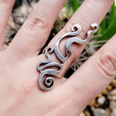 Vintage 925 Sterling Silver Octopus Spoon Ring. Size 6.5. Stunning.  . . . bohemian boho elegant simple classic native style dainty boutique jewelry jewellery gift present nautical  190 Bohemian Silver Midi Rings, Bohemian Style Adjustable Metal Midi Rings, Adjustable Bohemian Metal Midi Rings, Bohemian Nickel-free Rings For Festivals, Bohemian Sterling Silver Toe Rings, Bohemian Silver Open Ring Midi Rings, Bohemian Nickel-free Metal Rings, Bohemian Silver Midi Rings Open Ring, Adjustable Silver Festival Ring