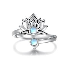 PRICES MAY VARY. The Lotus flower is a symbol of purity, enlightenment, self-regeneration and rebirth. Also the semicolon with a meaning that"My story isn't over yet".This dainty ring is combination of both means that even in the most difficult time in life also remember not to give up, from this moment will be a new beginning of life. GREAT GIFT CHOICE:With a good meaning,this dainty ring will be a great gift choice for best friend,girlfriend,daughter,mother,fiancee on any special occasion, suc Spiritual Silver Crystal Ring, Silver Spiritual Moonstone Ring, Spiritual Sterling Silver Flower Ring, Spiritual Crystal Toe Ring As A Gift, Adjustable Spiritual Flower Ring For Promise, Spiritual Moonstone Ring, Spiritual Silver Adjustable Flower Ring, Spiritual Silver Moonstone Ring Gift, Spiritual Moonstone Crystal Ring With Birthstone