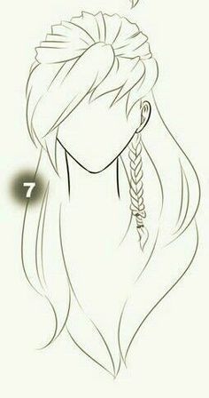 a drawing of a woman's head with braids in her hair and the number seven