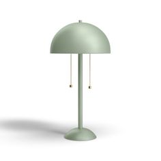 a green table lamp on a white background