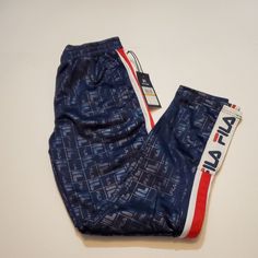 Fila Moya Jog Track Pants Red White Blue Brand New With Tags!!! Size - Women's Small Pants Have Pockets!!! Fitted Blue Pants For Streetwear, Blue Pants With Elastic Waistband For Streetwear, Blue Straight Sweatpants For Summer, Blue Straight Summer Sweatpants, Blue Summer Straight Sweatpants, Summer Blue Sweatpants For Streetwear, Blue Sweatpants For Summer Streetwear, Blue Fitted Sweatpants For Streetwear, Fitted Blue Sweatpants For Streetwear