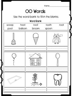 worksheet for beginning with words and pictures to help students learn the letter o