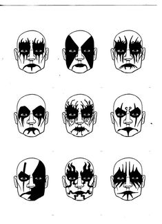 Corpse Paint Ideas Men, Corpse Paint Men, Metal Makeup Looks, Corps Makeup, Black Metal Makeup, Corpse Paint Black Metal, Heavy Metal Makeup