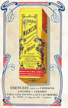 an old advertisement for the spanish brand macresa, featuring a yellow box with red lettering