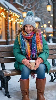 10 Winter Outfits, Chunky Knit Scarf, Cold Weather Outfit, House Clothes, Winter Outfit Inspiration