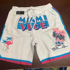 Reason Mens White Miami Vice Elastic Waistband Pockets Sweat Shorts Size L Xl Brand: Reason Department: Men Size: L, Xl Color: White Type: Short Style: Sweat Pattern: Solid Theme: Classic Occasion: Casual Season: All Season Features: Lightweight, Elastic Waist, Pockets Condition: New With Tags I Offer Discounts For All Return Customers. - Jvs White Athletic Shorts With Elastic Waistband For Leisure, White Letter Print Bottoms For Beach, White Letter Print Bottoms For Beach Season, Casual Athletic Shorts With Letter Print For Leisure, White Letter Print Shorts For The Beach, White Graphic Print Bottoms For Beach Season, White Letter Print Shorts For Beach, Casual White Athletic Shorts For Leisure, White Graphic Print Beach Bottoms