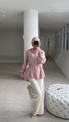 Pink Blouses Outfit, Mix And Match Outfits Hijab, Hijabi Fashion Casual, Hijab Look, Modest Dresses Casual, Hijabi Outfits Casual