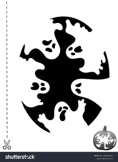 a black and white silhouette of a spooky creature with its mouth open, in the shape of a circle