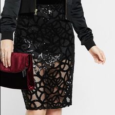 Reposhing This Item I Purchased From @Meraiaz. Loved It, But Ready To Rotate For Something New. Questions? Leave A Comment Below! Black Pencil Skirt With Lace, Sequin Pencil Skirt, Something New, Sequin, Women Skirts Midi, Skirt, Black Lace, Pencil Skirt, Midi Skirt