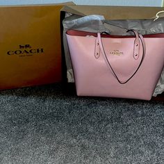 Coach, Bubble Gum Pink, Large Tote Bag, Brand New, Never Used, Material: Leather. Designer Tote Bag As A Gift, Luxury Pink Bags With Leather Handles, Designer Pink Bags As Gift, Designer Pink Bags Suitable For Gifts, Designer Pink Bags For Gifts, Designer Pink Bag For Gift, Luxury Pink Shoulder Bag With Leather Handles, Luxury Coach Bags For Shopping, Designer Pink Bags