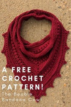 a red crochet scarf with the words free crochet pattern on it