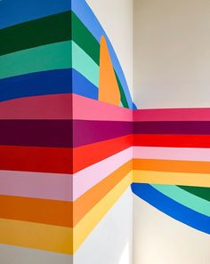 by Racheal Jackson (@banyanbridges) Wall Murals Diy, Rainbow Room, My Favorite Color, Mural Wall Art, Futurism, Wall Graphics