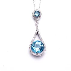 Gold & diamond Blue Topaz pendant necklace, made of white gold and set with center Blue Topaz & diamonds, Can become an incredible gift to your lovely person. Classic pendant, great present . Summer collection. Gemstone: Blue Topaz - 2 pc. Diamond- 51 pc. - total 0.27 carats Metal: White Gold 14k Available metals: Yellow Gold 14k Weight: 4.00 gram Catalog code: PH-4061WS Condition: New Designer: Cohen Jewellers Free shipping 1-3 business days shipping Blue Teardrop Pendant Jewelry With Diamond Accents, Blue Teardrop Pendant With Diamond Accents, Blue Diamond Briolette Necklace, Blue Drop Jewelry With Diamond Accents, Blue Diamond Gemstone Necklace For Anniversary, Blue Gemstone Diamond Necklace For Anniversary, Blue Diamond Pendant Necklace For Anniversary, Formal Blue Sterling Silver Diamond Necklace, Formal Blue Topaz Drop Necklace