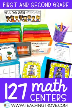 the first and second grade math centers for students