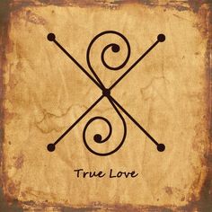 the logo for true love is shown on an old paper